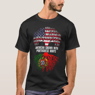 Amerikaans Gegroeid met Portugese Roots USA Vlag T-shirt
