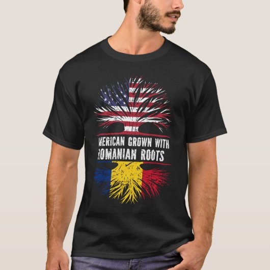 Amerikaans gegroeid met Roemeense roet Amerikaanse T-shirt (Voorkant)