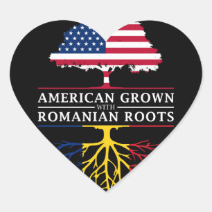 Amerikaans gegroeid met Roemeense wortelsRoemen Hart Sticker