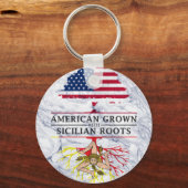 Amerikaans gegroeid met Siciliaanse marmer-stijl Sleutelhanger (Voorkant)