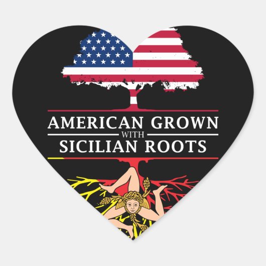 Amerikaans Gegroeid met Siciliaanse Roots Sicilië  Hart Sticker (Voorkant)