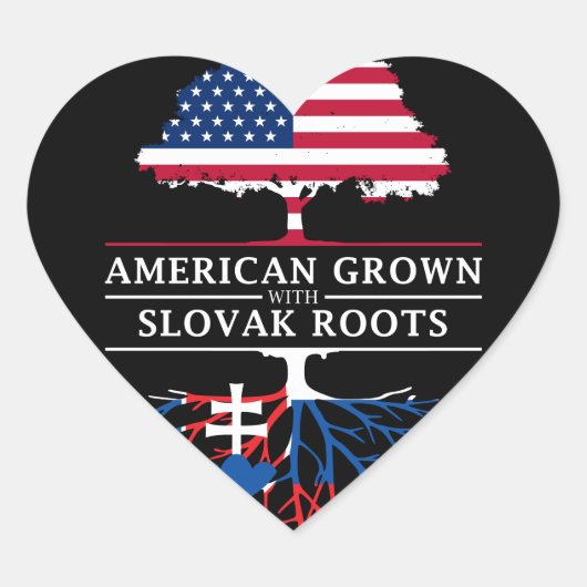 Amerikaans Gegroeid met Slowaakse Roots Slowakije  Hart Sticker (Voorkant)