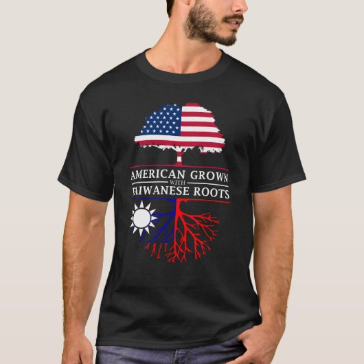 Amerikaans gegroeid met Taiwanese    roet Taiwan T-shirt (Voorkant)