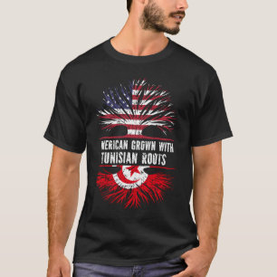 Amerikaans gegroeid met Tunesische rots VS vlag T-shirt