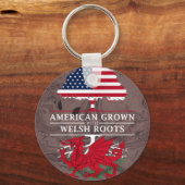 Amerikaans gegroeid met Welsh Roots Marble Style Sleutelhanger (Voorkant)