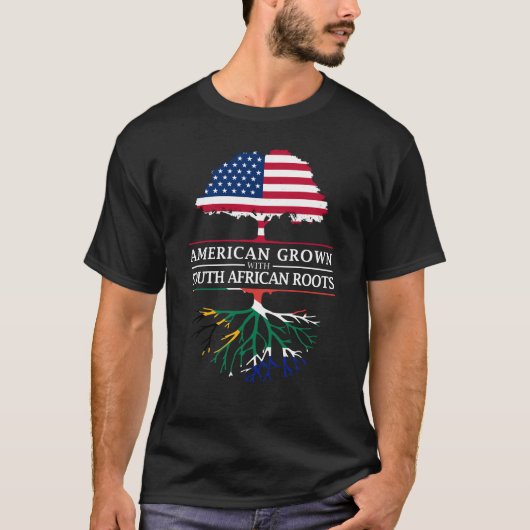 Amerikaans gegroeid met Zuid-Afrikaanse    wortels T-shirt (Voorkant)