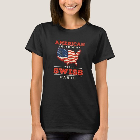 Amerikaans gegroeid met Zwitserse herenpatriottisc T-shirt (Voorkant)