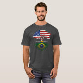 Amerikaans Gegroeide Braziliaanse Roots Gay Heart  T-shirt (Voorkant volledig)