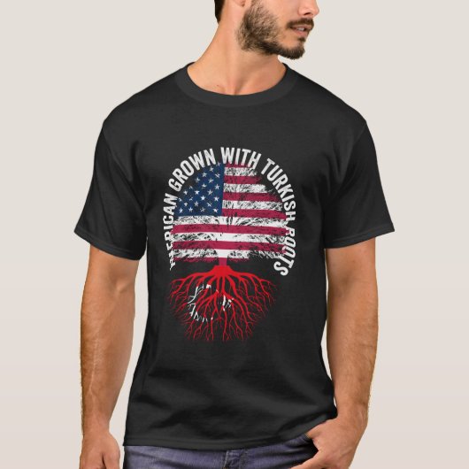 Amerikaans Gegroeide Turkse Wortels Familie erfgoe T-shirt (Voorkant)
