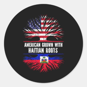 Amerikaans gekweekt met Haïtiaanse wortels Verenig Ronde Sticker
