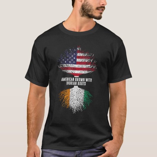 Amerikaans gekweekt met Ivoriaanse roots Amerikaan T-shirt (Voorkant)