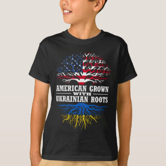 Amerikaans Gekweekt Met Oekraïense Wortels Boom VS T-shirt