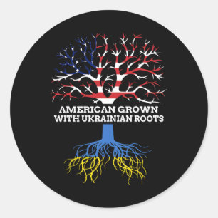 Amerikaans gekweekt met Oekraïense wortels Ronde Sticker