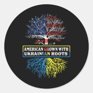 Amerikaans Gekweekt Met Oekraïense Wortels Usa Vla Ronde Sticker