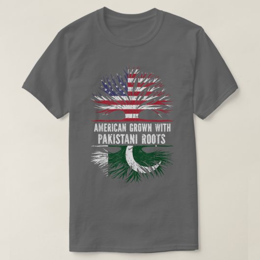 Amerikaans gekweekt met Pakistaanse wortels USA Vl T-shirt (Design voorkant)