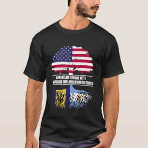 Amerikaans gekweekt met vlag Barbadiaans Argentijn T-shirt