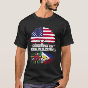 Amerikaans gekweekt met vlag-erfgoed Dominica Fili T-shirt