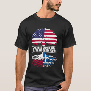 Amerikaans gekweekt met vlag-erfgoed Pools Griekse T-shirt