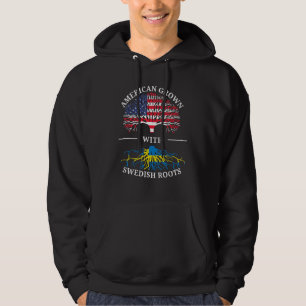 Amerikaans Gekweekt Met Zweedse Wortels Usa Vlag V Hoodie