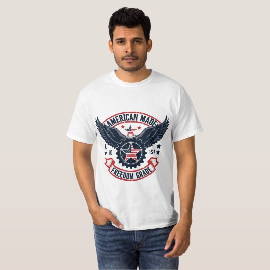 Amerikaans gemaakt Freedom Grade Eagle Gear T-shirt (Voorkant volledig)