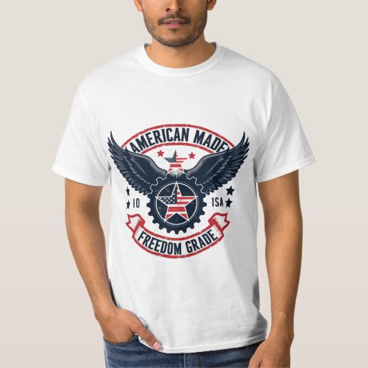 Amerikaans gemaakt Freedom Grade Eagle Gear T-shirt (Voorkant)