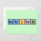 Amerikaans gemaakt van Elementen Briefkaart (Voorkant / Achterkant)