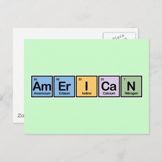Amerikaans gemaakt van Elementen Briefkaart (Voorkant / Achterkant)