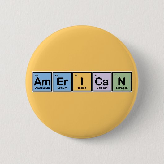 Amerikaans gemaakt van Elementen Ronde Button 5,7 Cm (Voorkant)