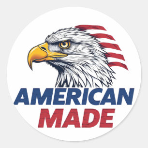 AMERIKAANS GEMAATST Patriottisch USA-ontwerp, vrij Ronde Sticker
