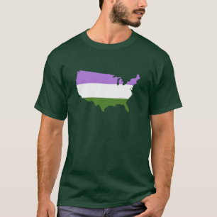 Amerikaans genderqueer trots kaart T-shirt