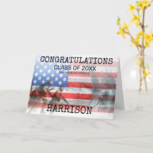 Amerikaans gepersonaliseerd Afstuderen Kaart (Gele Bloem)