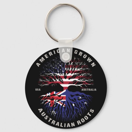 Amerikaans geteeld AUSTRALISCHE wortels AUSTRALIË Sleutelhanger (Voorkant)