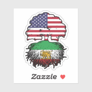 Amerikaans geteeld Iraanse wortels Leeuw en Zon Sticker