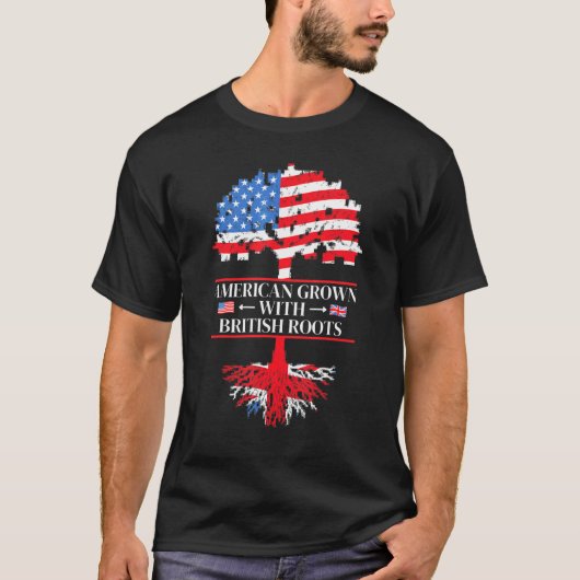 Amerikaans geteeld met Britse roots USA Britain Un T-shirt (Voorkant)