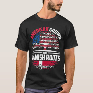 Amerikaans geteeld met Deense wortels Denemarken v T-shirt