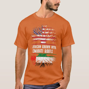 Amerikaans geteeld met Emiratische wortels VS-vlag T-shirt