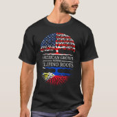 Amerikaans geteeld met Filipijnse wortels USA Flag T-shirt (Voorkant)