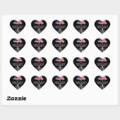Amerikaans geteeld met Franse Roots France Design Hart Sticker (Vel)