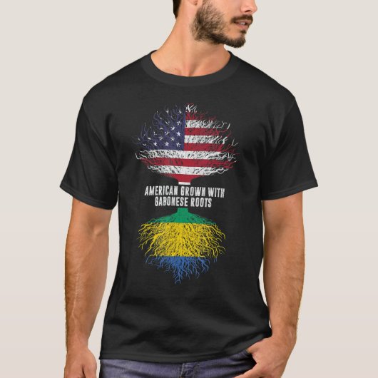 Amerikaans geteeld met Gabonese roots Amerikaanse T-shirt (Voorkant)