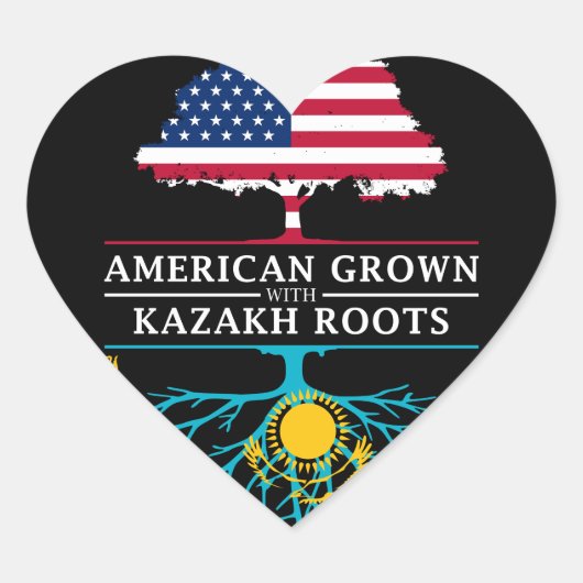 Amerikaans geteeld met Kazachstaanse roots Hart Sticker (Voorkant)