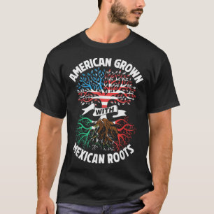 Amerikaans geteeld met Mexicaanse wortels Mexico V T-shirt