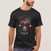Amerikaans geteeld met Mexicaanse wortels Mexico V T-shirt (Voorkant)