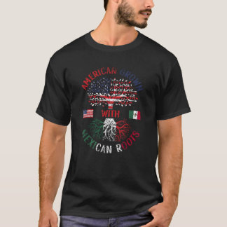 Amerikaans geteeld met Mexicaanse wortels Mexico V T-shirt