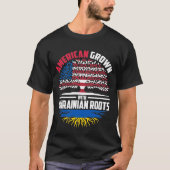 Amerikaans geteeld met Oekraïense wortels Oekraïne T-shirt (Voorkant)
