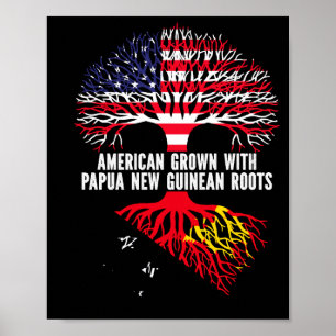 Amerikaans geteeld met Papoea-Nieuw-Guinese wortel Poster