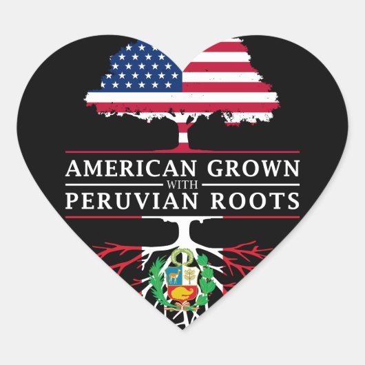 Amerikaans geteeld met Peruaanse roots Peru Design Hart Sticker (Voorkant)