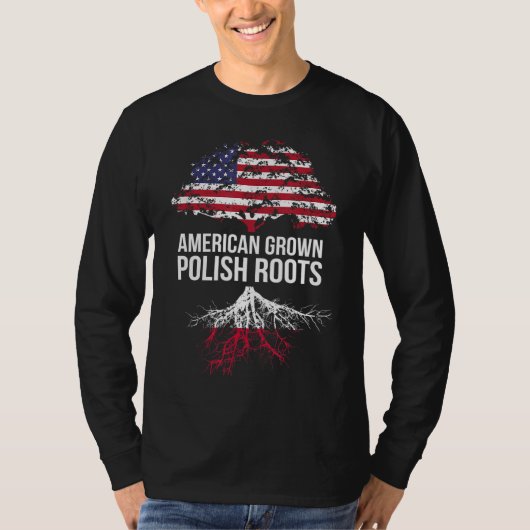 Amerikaans geteeld met Poolse wortels - Polen T-shirt (Voorkant)