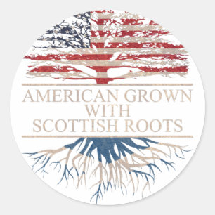 Amerikaans geteeld met scottish roots ronde sticker