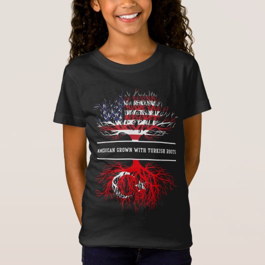 Amerikaans geteeld met Turkse wortels Turkije T-shirt (Voorkant)