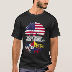 Amerikaans geteeld met vlag Erfgoed Dominicaanse E T-shirt